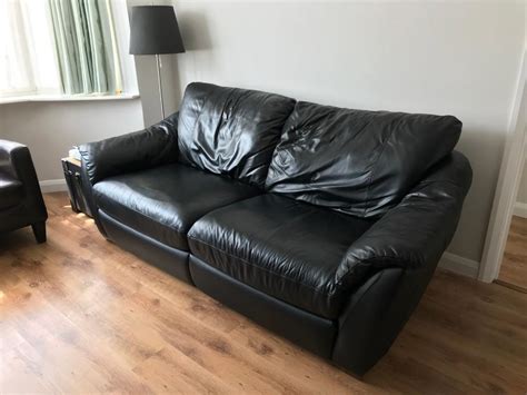 Black 3-seater Ikea leather Sofa bed | in Potters Bar, Hertfordshire ...