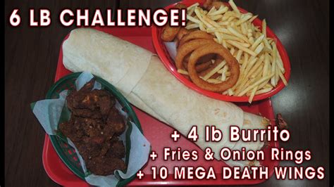 Big Badass Burrito Challenge w/ DEATH Wings!! - YouTube