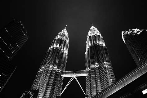 HD wallpaper: Klcc, Night, Black, White, Twin, Tower, malaysia ...