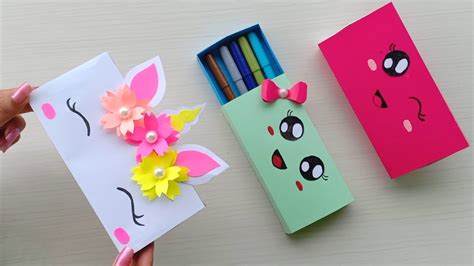 How to make a paper pencil box | DIY paper pencil box idea /Easy ...