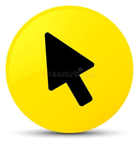 Cursor Icon Yellow Round Button Stock Illustration - Illustration of ...