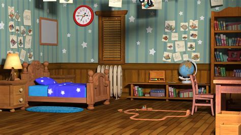 Cartoon Child Room - 3D Model by tingting