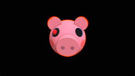 Download A Pink Pig Head With Red Eyes On A Black Background Wallpaper ...