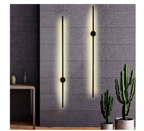 Modern LED Linear Wall Light Long Strip Wall Lamp Sconce Bedroom Living ...