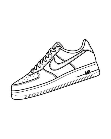 Air Force 1 Outline Printable Wall Art Sneaker Print - Etsy Denmark