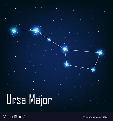 Constellation ursa major star in the night Vector Image