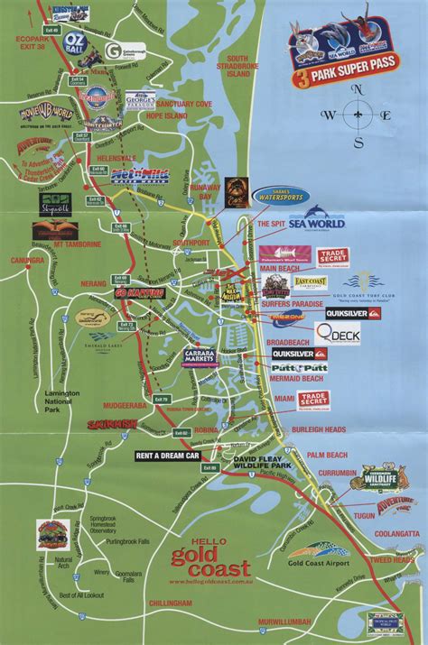 Gold Coast Attractions Map | High Quality Maps of Gold Coast Attractions