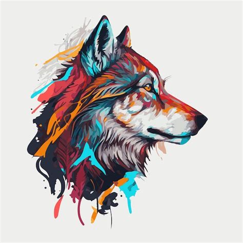 Premium Vector | Wild colorful wolf portrait, wpap, pop art, abstract style