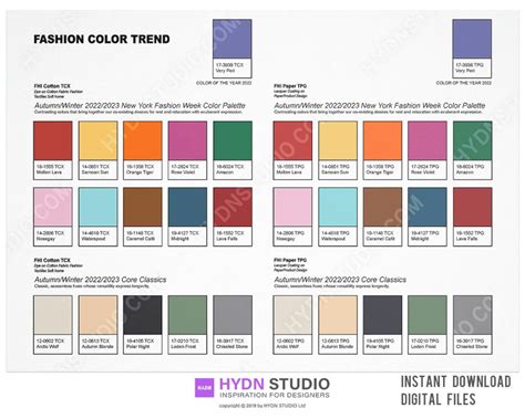 2022-2023 Autumn/winter Fashion Trend Color Swatches New York & London ...