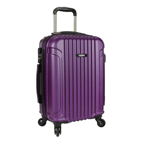 U.S. Traveler Akron 21 in. Hardside Spinner Luggage Suitcase, Purple ...