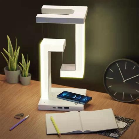 Creative Smartphone Wireless Charging Suspension Table Lamp Balance ...