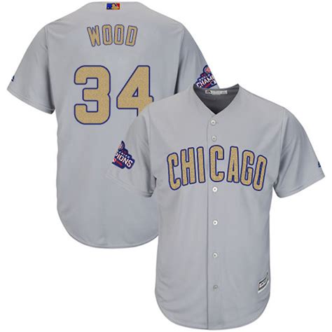 Women's Majestic Chicago Cubs #34 Kerry Wood Authentic Gray 2017 Gold ...