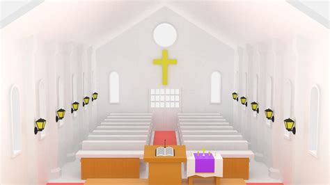 3D Cartoon Church Interior - TurboSquid 1641307