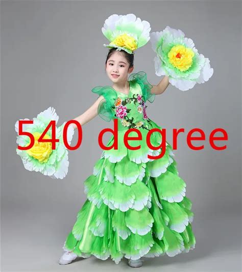 3 colors flower dance costume flower dance dress for girls music dance ...