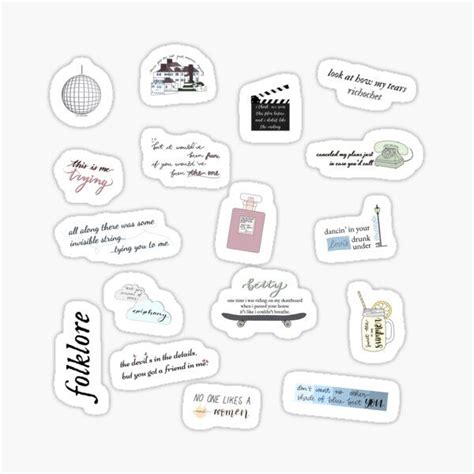 Taylor Swifts Folklore Stickers for Sale | Taylor swift tattoo, Taylor ...