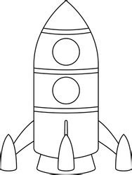 Rocket colored cartoon drawing Royalty Free Vector Image