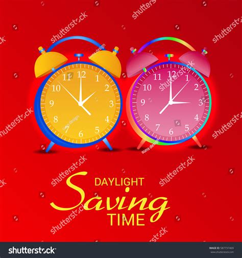 Vector Illustration Banner Daylight Saving Time Stock Vector (Royalty ...