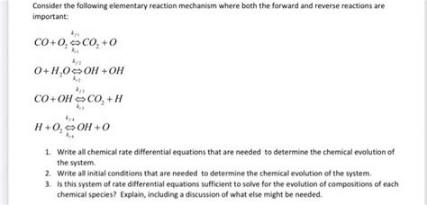 Solved Consider the following elementary reaction mechanism | Chegg.com