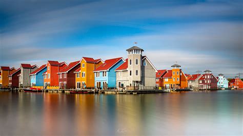 Colorful houses in Groningen, The Netherlands, Netherlands