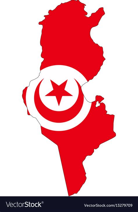 Tunisia Flag Map