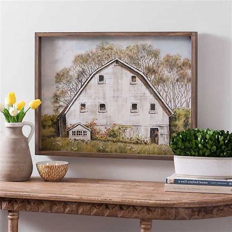 White Barn Framed Canvas Art Print | Kirklands | Barn wall art ...