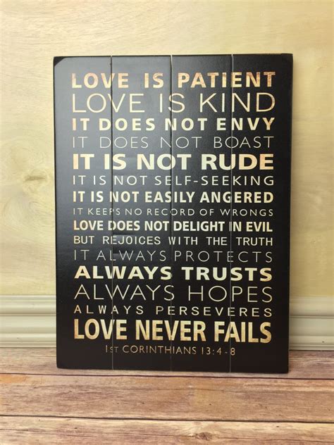 Love is Patient Wood Wall Art Scripture Art Wood Sign Wedding | Etsy ...