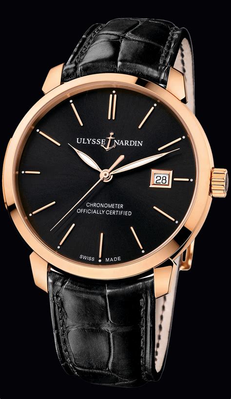 Ulysse Nardin Classico Mens Rose Gold Black Dial Ref 8156 111 292 ...