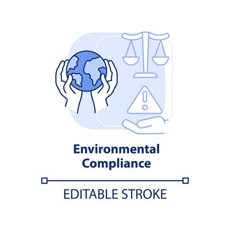 Environmental compliance blue light concept icon. Manage strategic ...