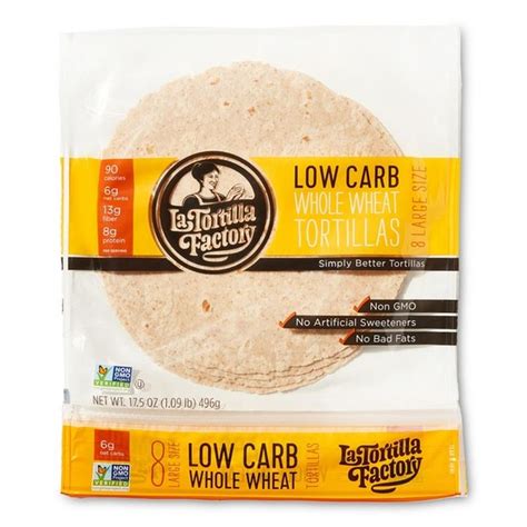 La Tortilla Factory Tortillas, Whole Wheat, Low Carb, Large Size (8 ct ...