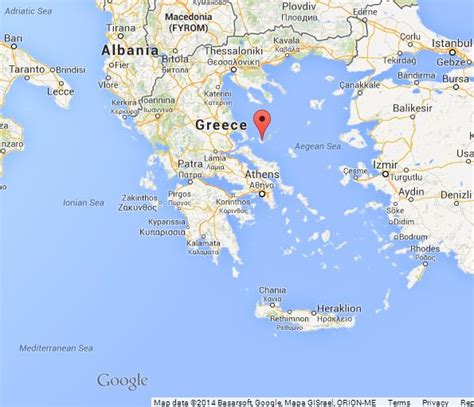 Skopelos on Map of Greece