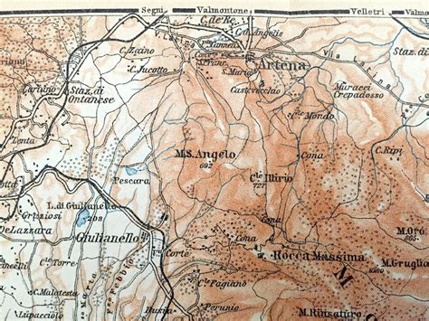 Antique 1904 Velletri Italy Map from Baedekers Guide Rome | Etsy