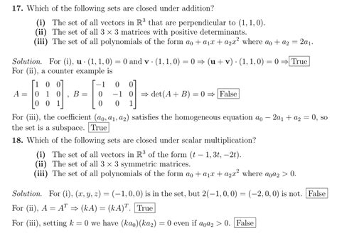 Solved 17. Which of the following sets are closed under | Chegg.com