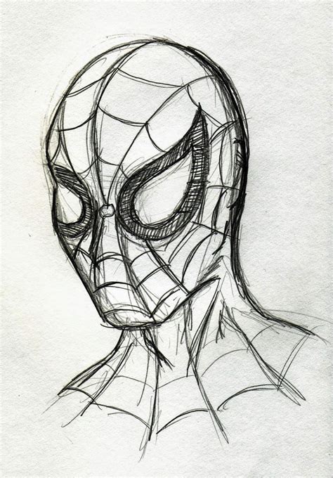 a drawing of a spider man's face