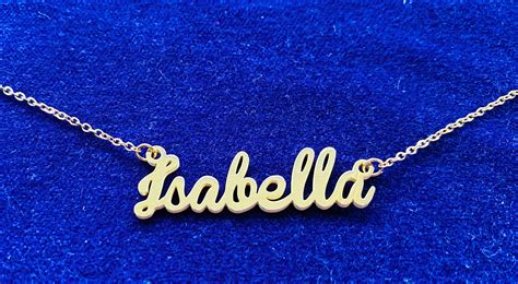 Isabella name necklace stainless steel in colour gold | Etsy