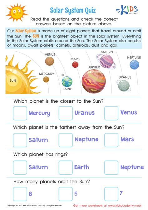 Solar System Worksheets 2nd Grade