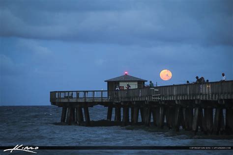 Full Moon Rise Pompano Beach Pier