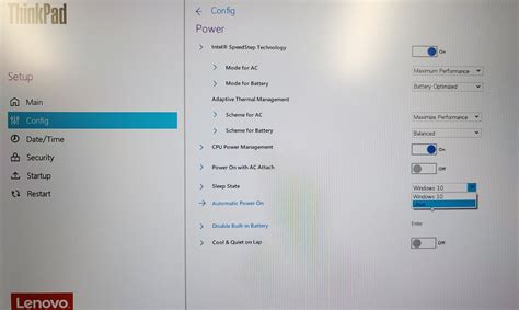 Lenovo ThinkPad BIOS Workaround for Windows Power Settings