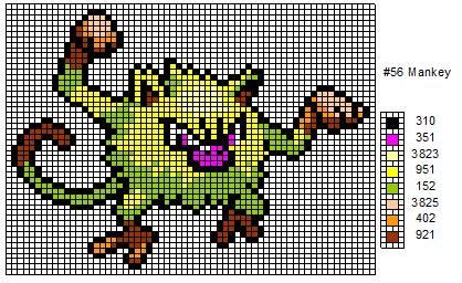 56 Mankey by cdbvulpix on deviantART | Pokemon cross stitch, Cross ...