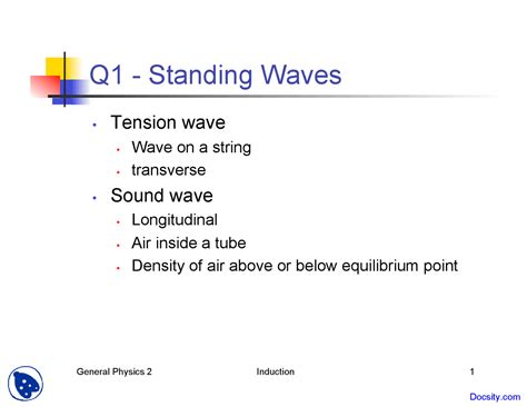 Standing Waves II - General Physics I - Lecture Slides | Slides Physics ...