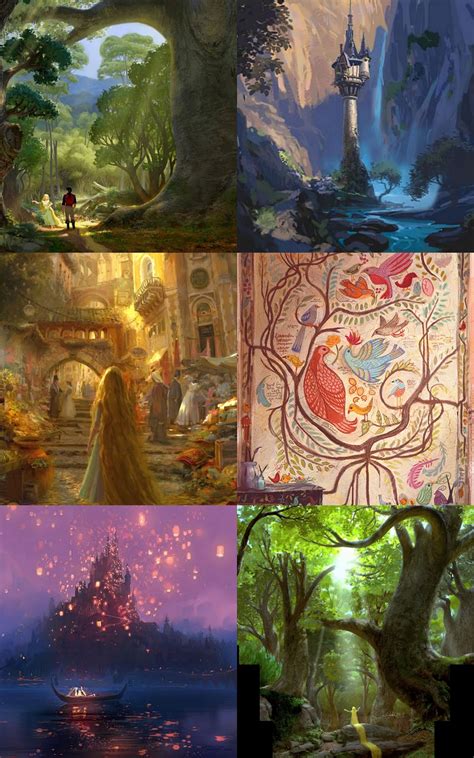 the fairy tale refresher course: Tangled concept art