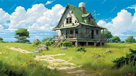 Premium AI Image | Anime Landscape in Studio Ghibli Style