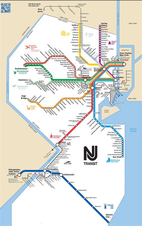 Map of New Jersey Transit Rail Network