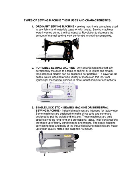 Sewing Machine Types - TYPES OF SEWING MACHINE THEIR USES AND ...