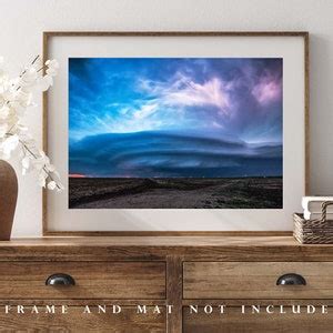 Storm Photography Print Picture of Supercell Thunderstorm at Dusk on ...