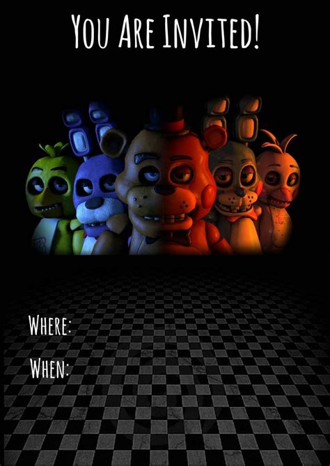 Fillable FNAF Invite em 2020 (com imagens) | Convite, Festa, Aniversario