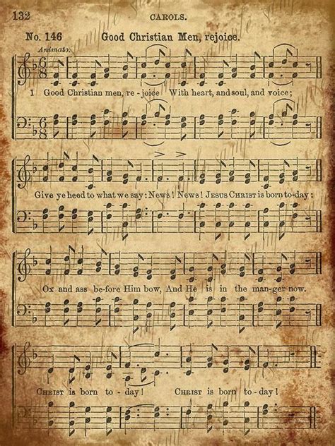 Grungy Aged Vintage Christmas Carol Music Digital Sheet - Etsy ...