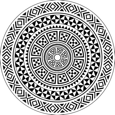 Tribal circle shape, Polynesian mandala design pattern vector Abstract ...