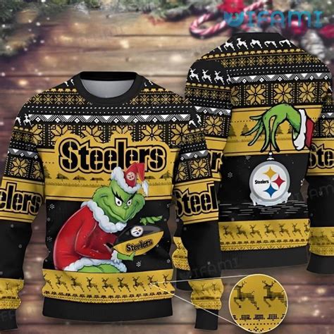 Steelers Christmas Sweater Grinch Hand Logo Pittsburgh Steelers Gift ...