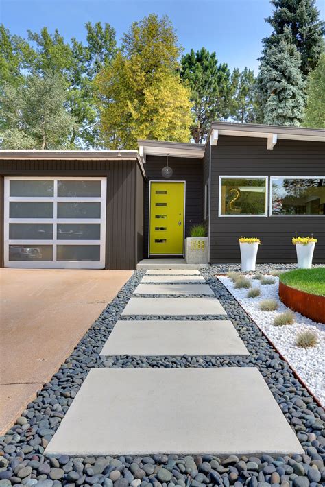 Modern Front Yard Design with Generous Concrete Pavers