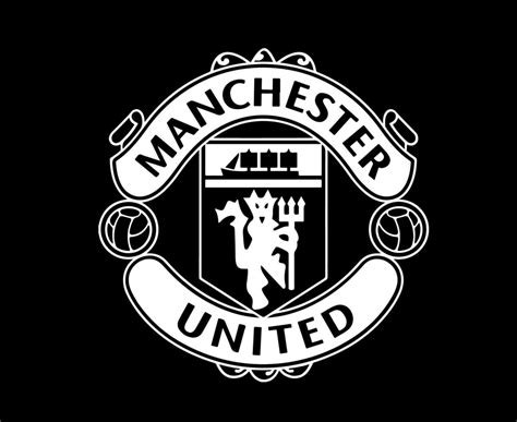 Manchester United Football Club Logo Symbol Black And White Design ...